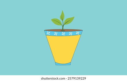  Plant growing out of a container for use.