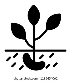 Plant growing from soil to give seeding concept 