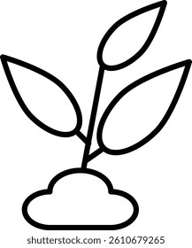 Plant Growing Vector Line Icon Design