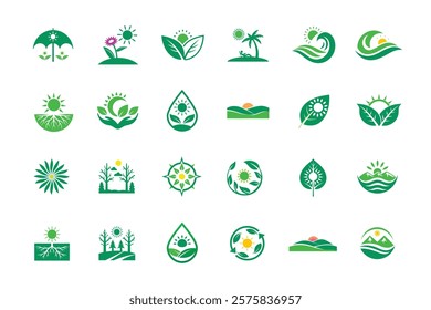 plant growth and eco friendly concept logo design on white background 