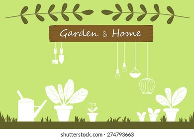 Plant growth. Garden set icons