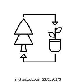 Plant Growth Icon design Outline Style