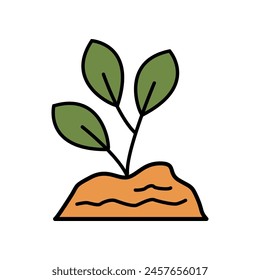 Plant growth icon. Plant in the ground