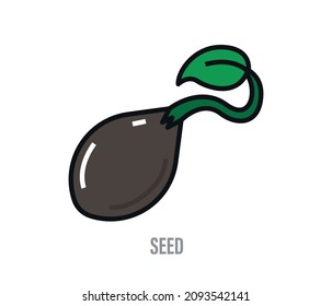 Plant Growth Icon. seed flat vector.
