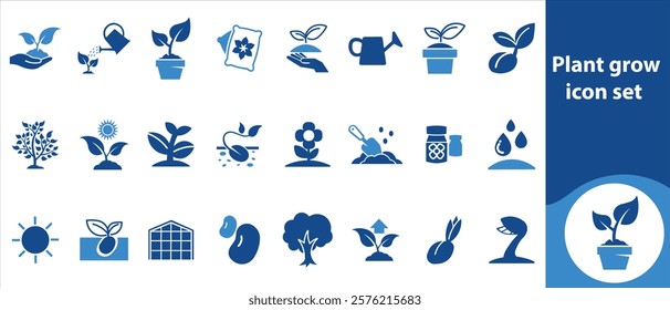 Plant growth icon set, illustration, growth, set, green, vector, flat, isolated, icon, care, garden, plant, cultivation, leaf, tree, nature, sprout, natural, growth, development, organic and more