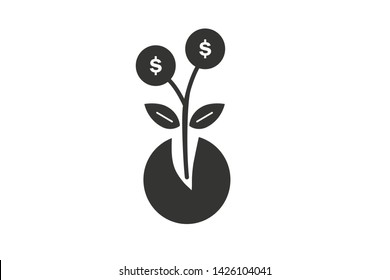 Plant Growth Icon Square Button