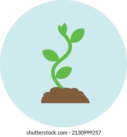 plant growth icon vector. Simple flat illustration of new life and growth concept. 