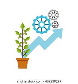plant growth leafs icon vector illustration design