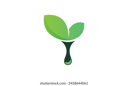 Plant Growth Logo Vector leaf drop logo design simple modern logo