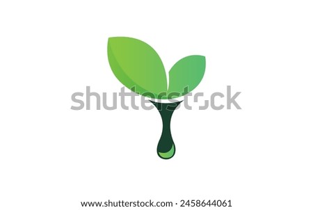 Plant Growth Logo Vector leaf drop logo design simple modern logo