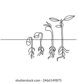 
Árbol de crecimiento vegetal continuo de una línea de dibujo contorno Ilustración vectorial
