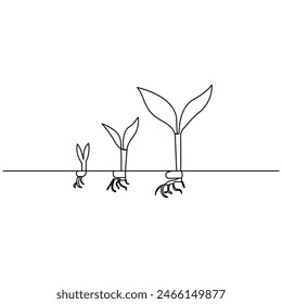 
Árbol de crecimiento vegetal continuo de una línea de dibujo contorno Ilustración vectorial
