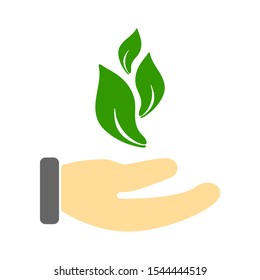 plant in hand icon. Logo element illustration. plant in hand design. colored collection.plant in hand concept. Can be used in web and mobile