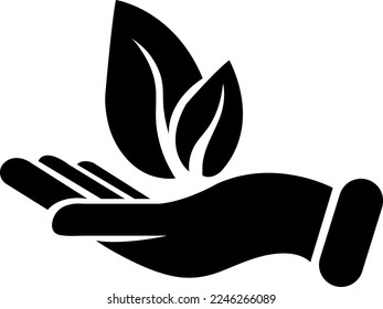 Plant in hand. Vector icon trendy style on white background..eps
