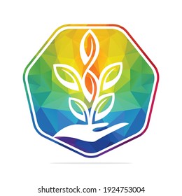 Diseño del logotipo del vector de planta a mano. Logotipo de productos naturales. Icono de cosméticos. logotipo Spa.