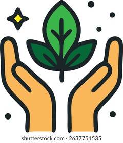 Plant in hands Growth Icon vector.