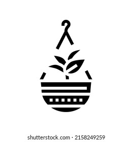 plant hanger glyph icon vector. plant hanger sign. isolated contour symbol black illustration