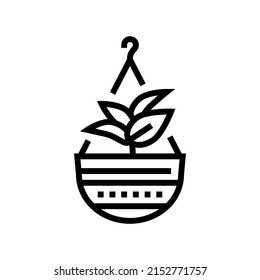 plant hanger line icon vector. plant hanger sign. isolated contour symbol black illustration