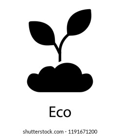 A plant having two leaves in soil depicting growing leaf or eco system 