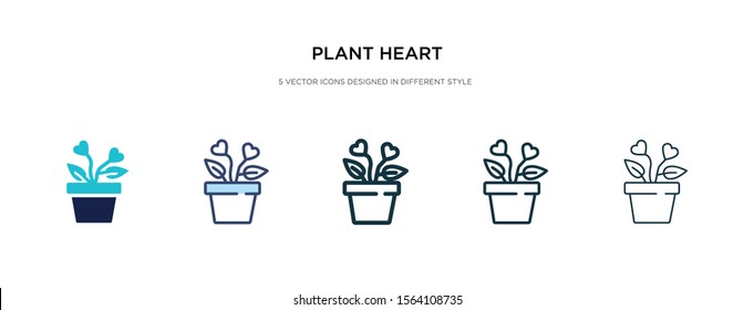 plant heart icon in different style vector illustration. two colored and black plant heart vector icons designed in filled, outline, line and stroke style can be used for web, mobile, ui