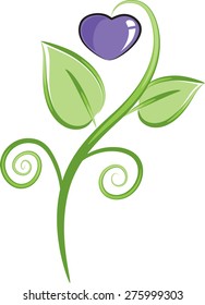 plant with heart shape icon