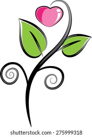 plant with heart shape icon