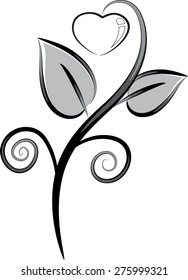 plant with heart shape icon