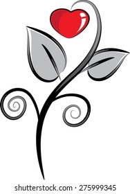 plant with heart shape icon