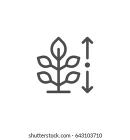 Plant Height Line Icon