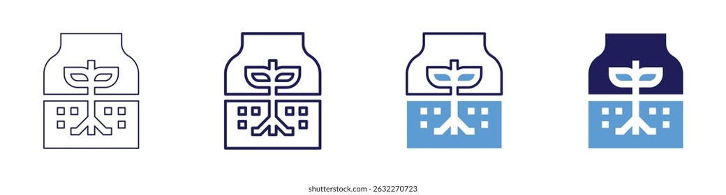 Plant hormone icon in 4 different styles. Thin Line, Line, Bold Line, Duotone. Duotone style. Editable stroke.