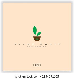 plant house logo premium elegant template vector eps 10