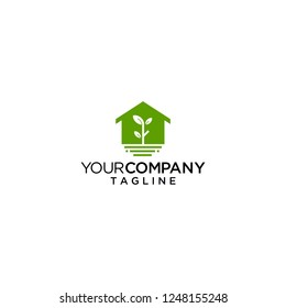 plant house logo vector icon