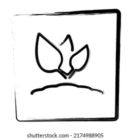 Plant icon. Brush frame. Vector illustration.