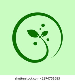Plant icon design, circular plant icon, flat design