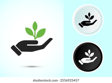 Plant icon design illustration, Sprout icon for apps and webs