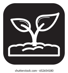 plant icon flat black