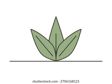 Icono de la planta, Ilustración vectorial plana.