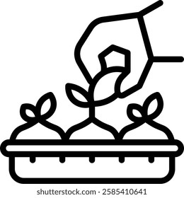 Plant Icon. Hand with Plant Icon