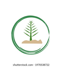Plant icon. Ilustration icon vector of plant in sircle with white background. Simbol for creative desain or art for website, brosur, or fliyer