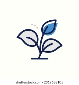 plant icon, isolated blue icon in light background, perfect for blog, logo, graphic design, social media, UI, mobile app