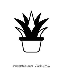 Icono de la planta aislado en un fondo blanco. Ilustración vectorial.