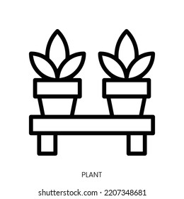 plant icon. Line Art Style Design Isolated On White Background