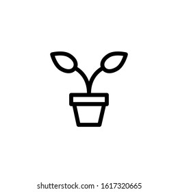 Plant icon. Line design template