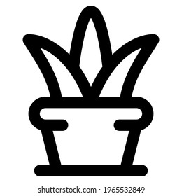 Plant icon with line style