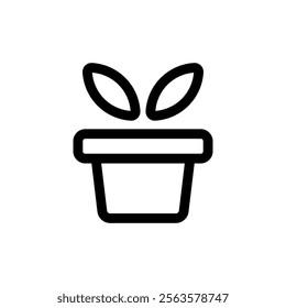 Plant Icon Line Style Design Web and Mobile Vector Illustration.