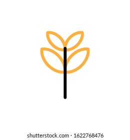 Plant icon. Line and two colour design template