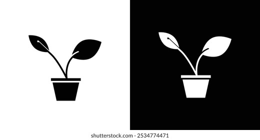 plant icon linear logo isolated