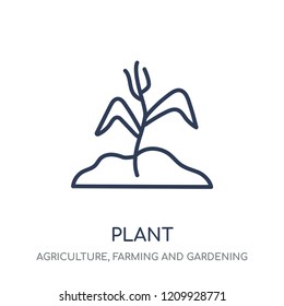 Plant icon. Plant linear symbol design from Agriculture, Farming and Gardening collection. Simple outline element vector illustration on white background.