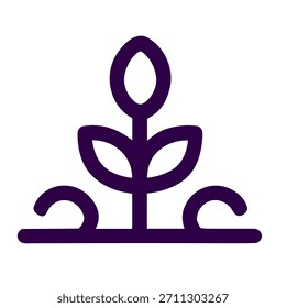 Icono de la planta. Una Ilustración vectorial lineal del icono de la planta aislado en el fondo blanco.
