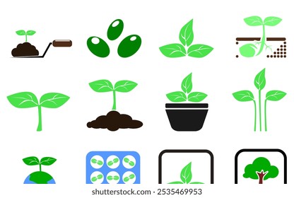 plant icon logo in flat design vector graphic illustration appropriate for any agriculture related design